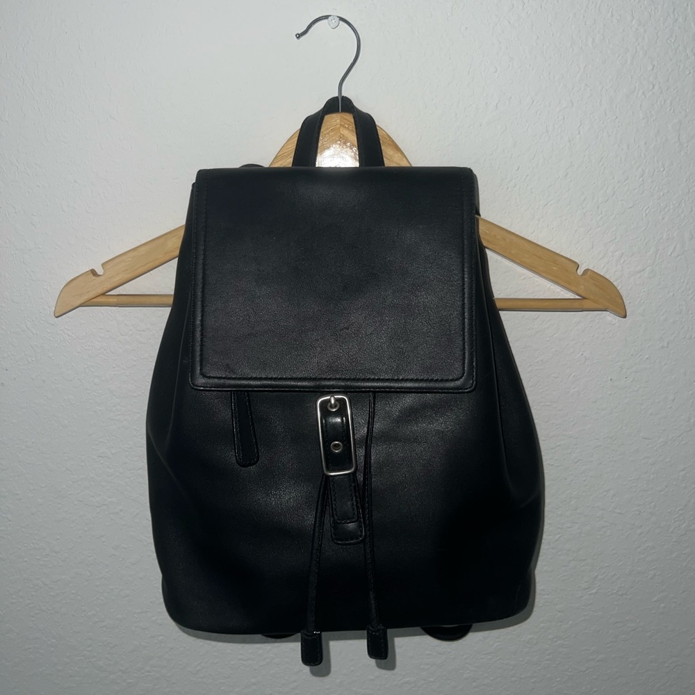 Coach Vintage Black Leather Backpack